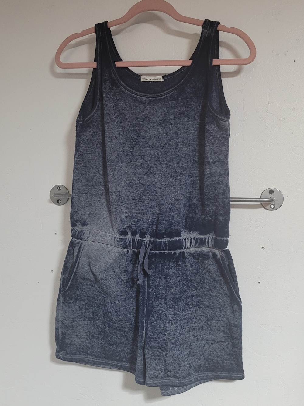 Threads 4 Thought Girls' Navy Blue Tank Romper